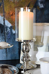 Silver plated hurricane candle holder