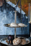 Two tier silver plated cake stand