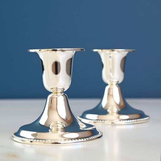 Silver plated candlestick holders Perla