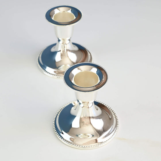 Silver plated candlestick holders Perla