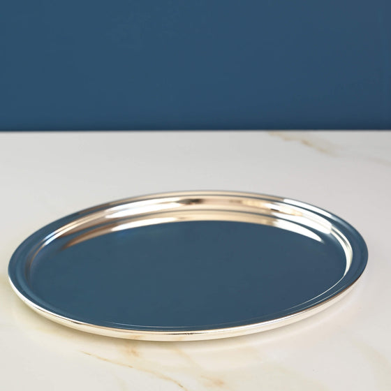 Silver plated serving tray, 22cm