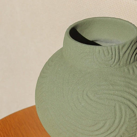 Athens ceramic vase olive green