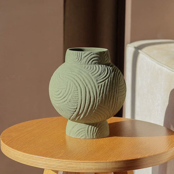 Athens ceramic vase olive green uk