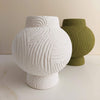 ceramic vase white and green